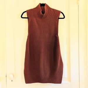 Ann Taylor Mock Neck Split Hem Sweater in Pumpkin Size Large